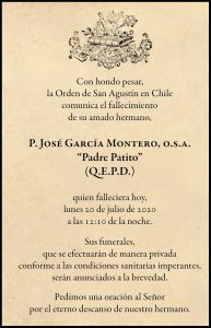 Fallece P. José García Montero